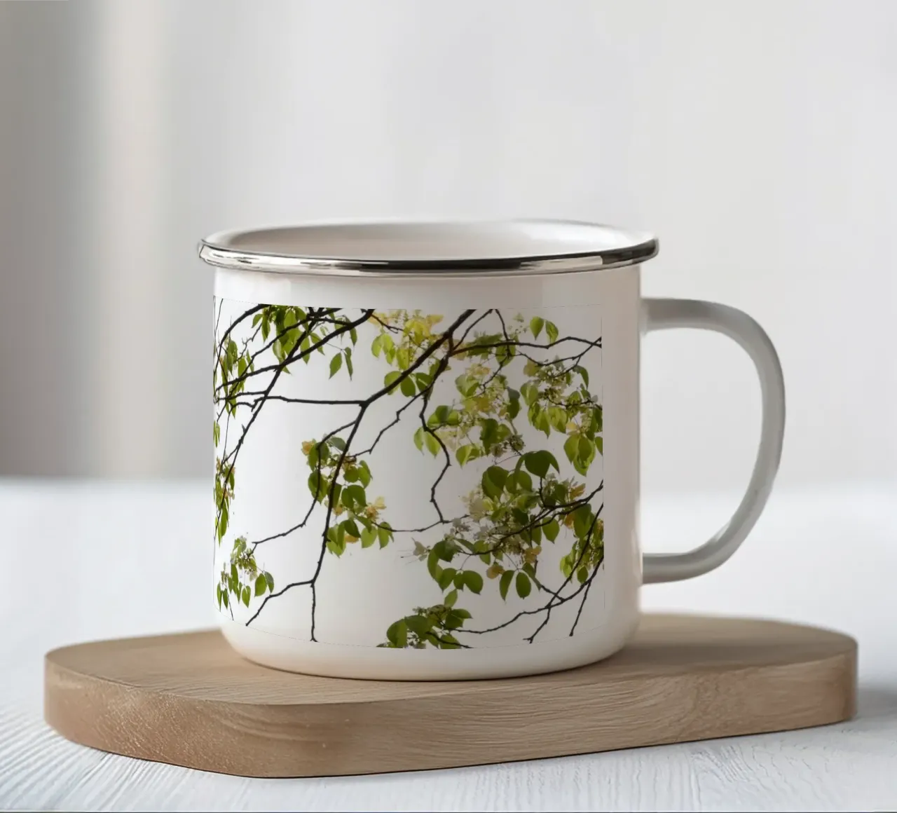 Groen Loof 01 emaille mok van amini54