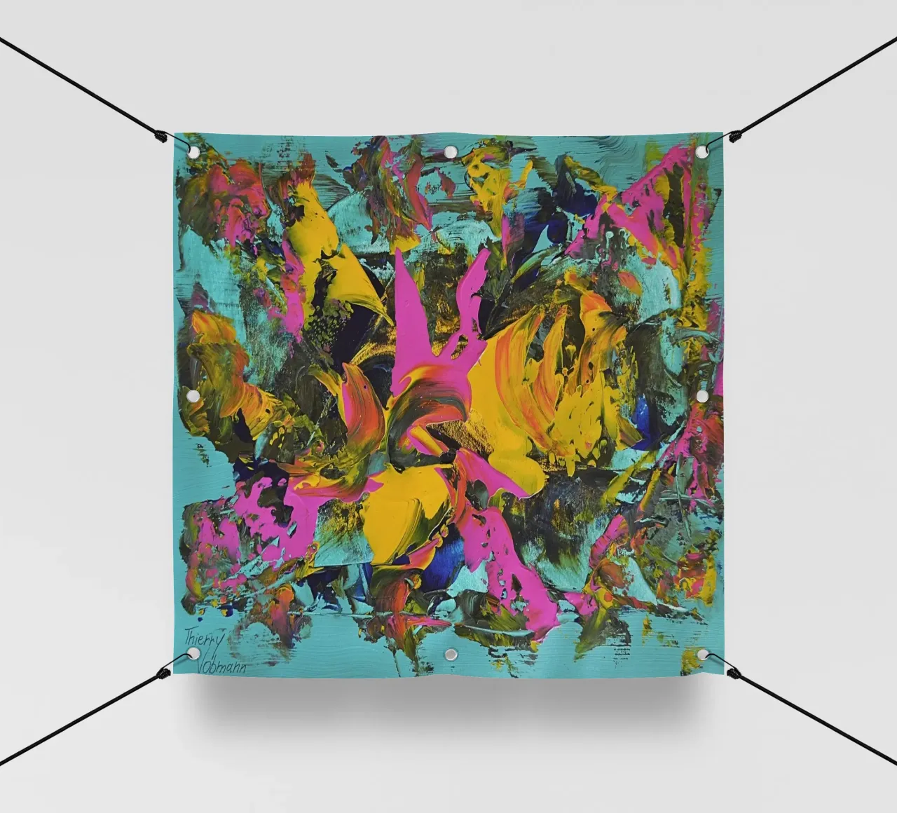 IDEAL GIFT 29 telo in pvc da Thierry Vobmann Abstract painting