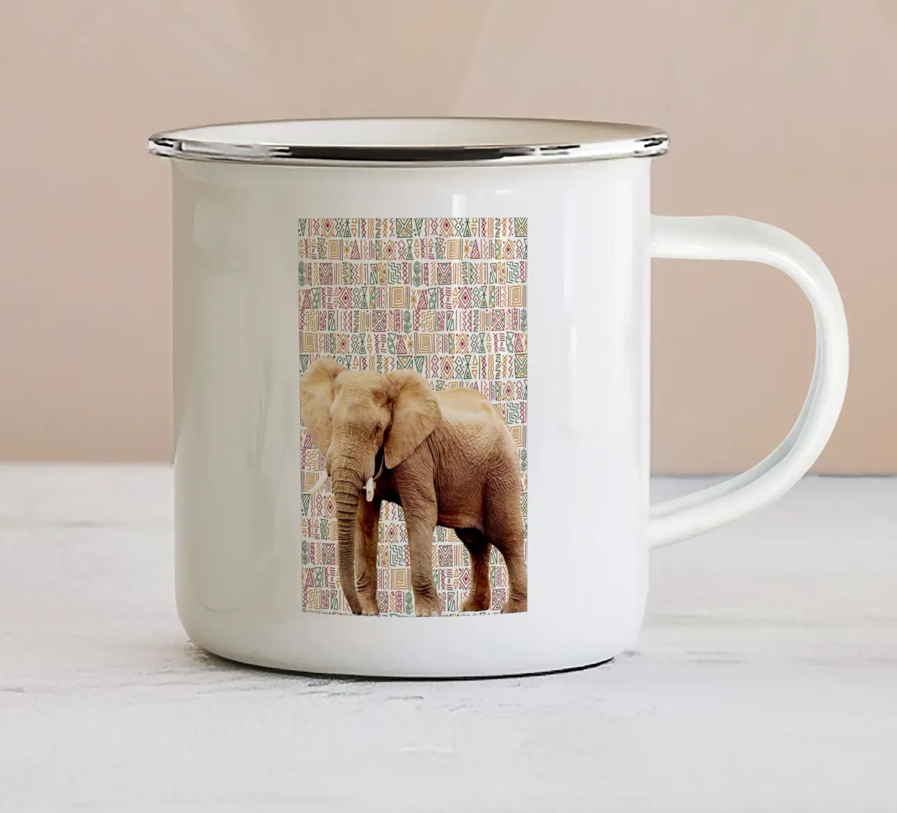 Elefant tazza in smalto da Mounias Design