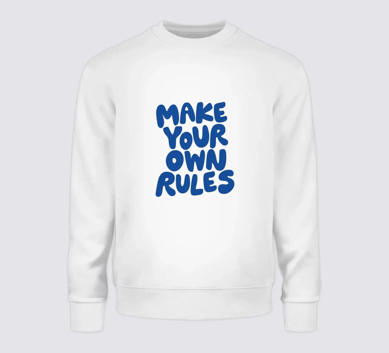 Crea le tue regole Design tipografico in blu felpa da THE MOTIVATED TYPE