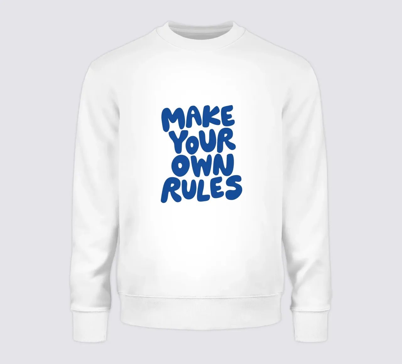 Crea le tue regole Design tipografico in blu felpa da THE MOTIVATED TYPE