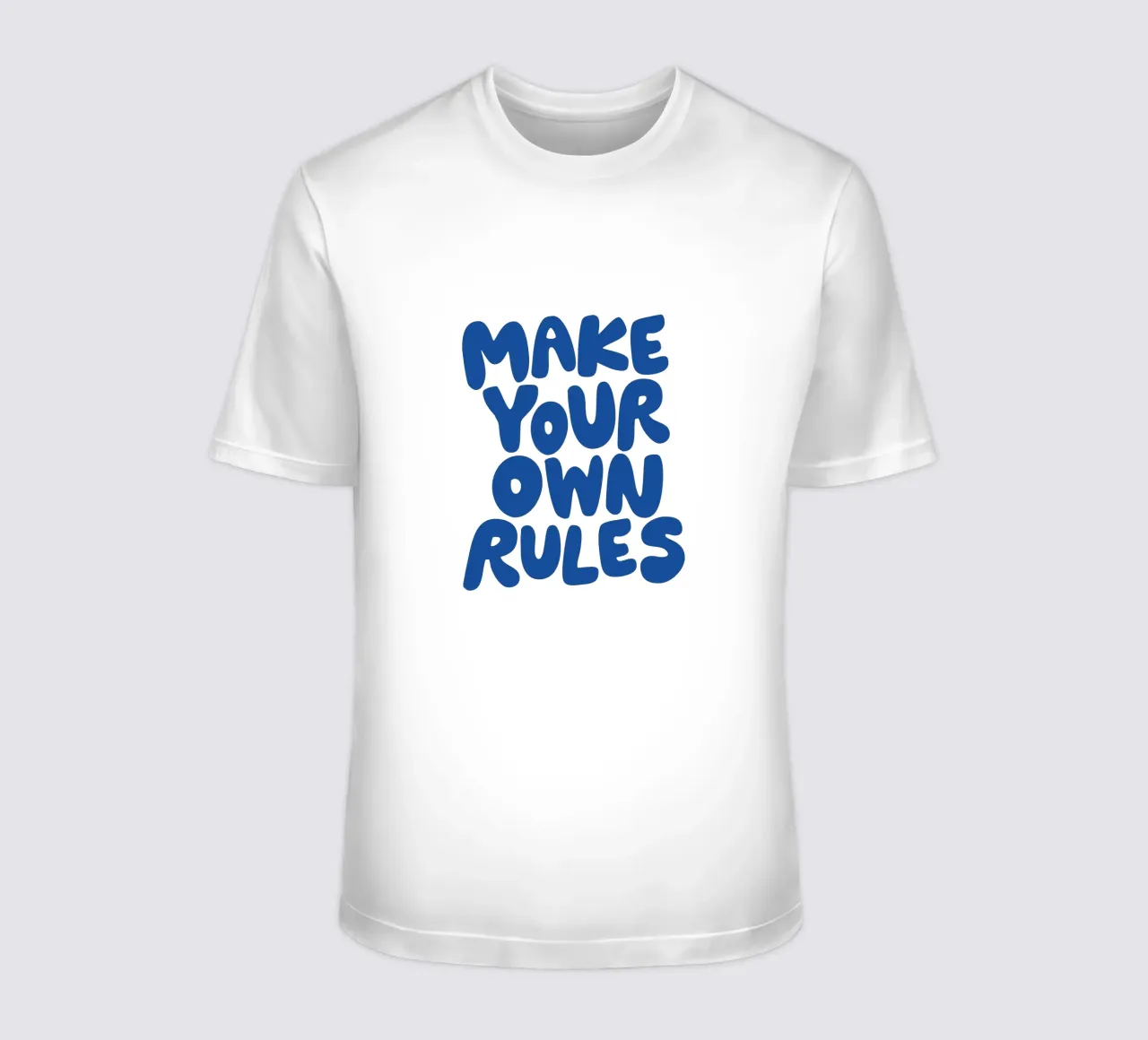 Crea le tue regole Design tipografico in blu t-shirt da THE MOTIVATED TYPE