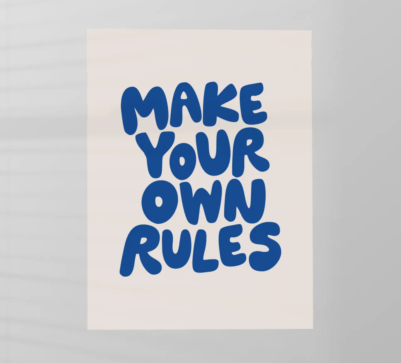 Crea le tue regole Design tipografico in blu pellicola backlit da THE MOTIVATED TYPE