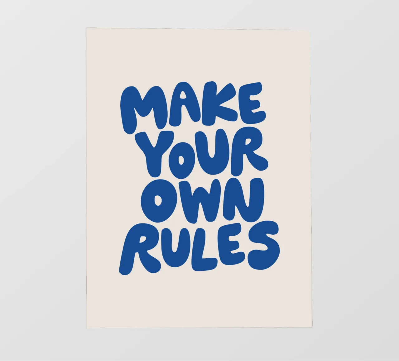 Crea le tue regole Design tipografico in blu pellicola backlit da THE MOTIVATED TYPE