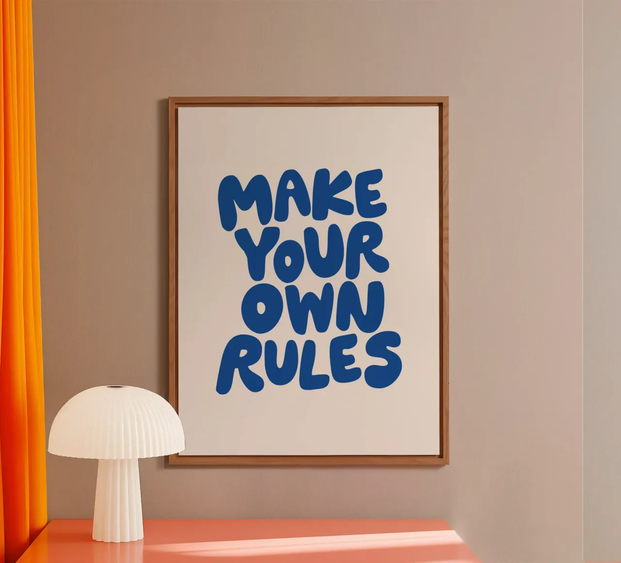 Crea le tue regole Design tipografico in blu alluminio dibond da THE MOTIVATED TYPE