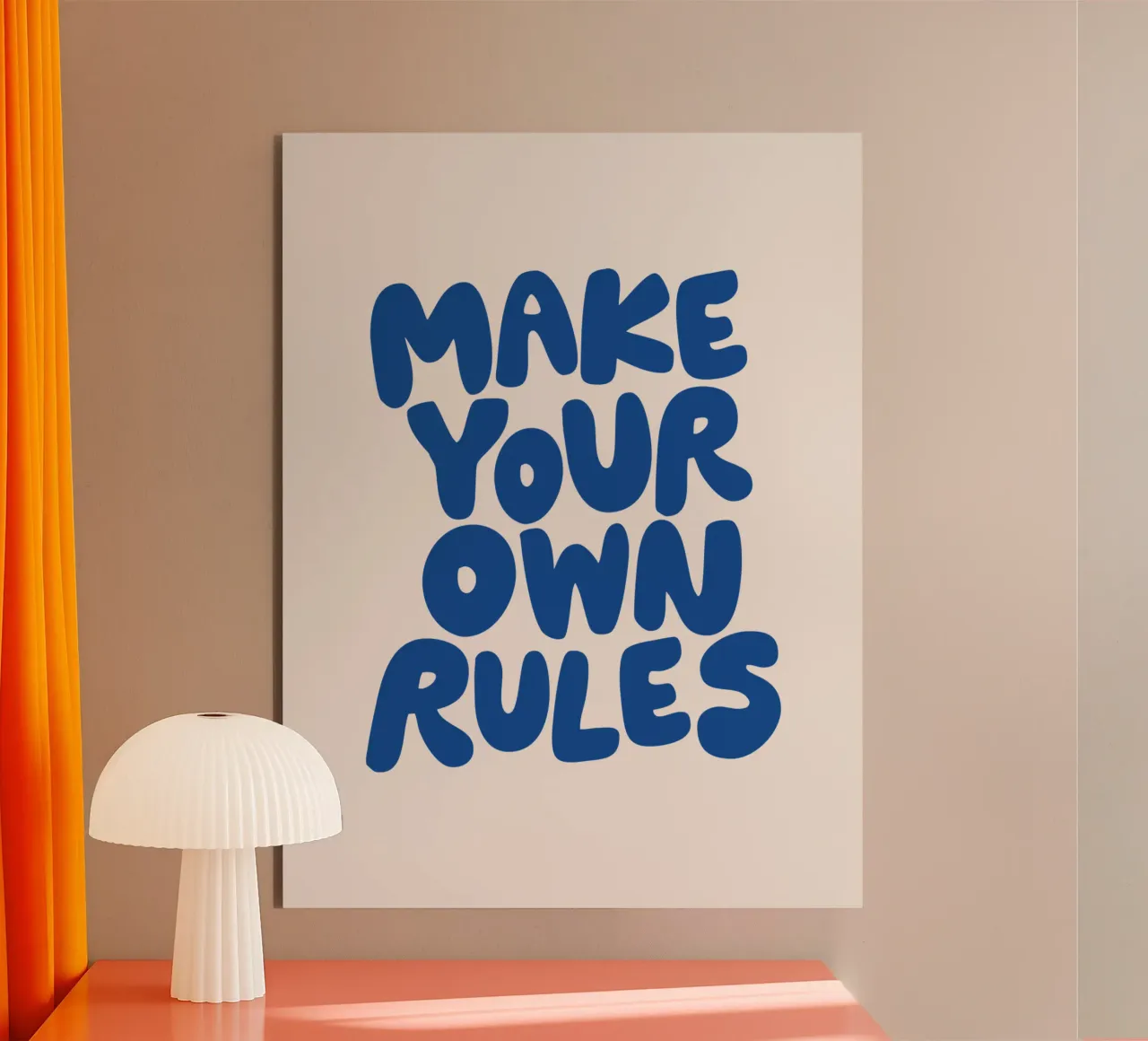 Crea le tue regole Design tipografico in blu alluminio dibond da THE MOTIVATED TYPE