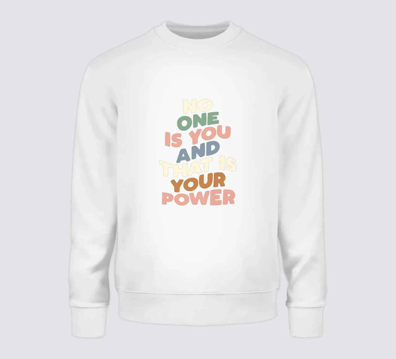 Niemand is jou en dat is jouw kracht Typografie Ontwerp sweatshirt van THE MOTIVATED TYPE