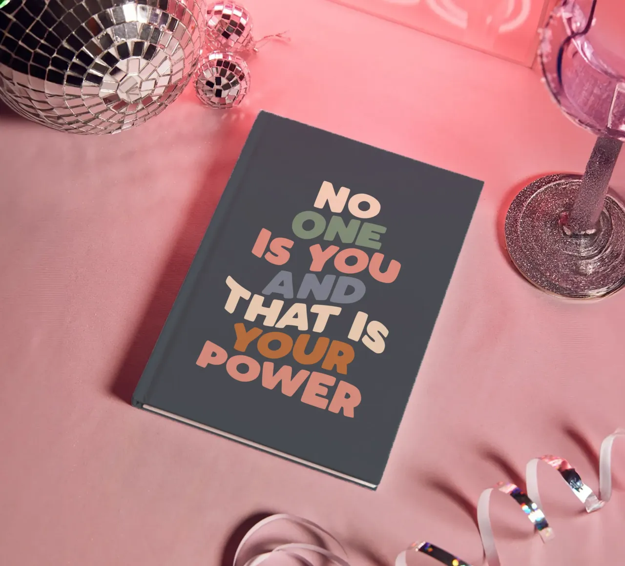 No One is You and That is Your Power Typografie Design notebook by THE MOTIVATED TYPE