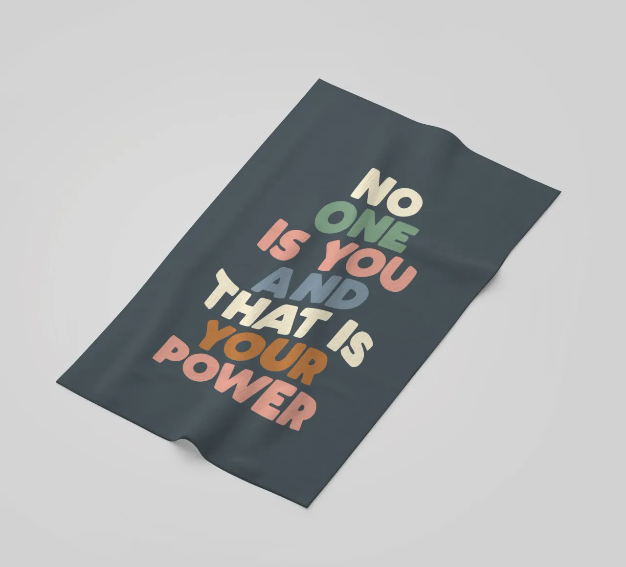 No One is You and That is Your Power Typografie Design beach towel by THE MOTIVATED TYPE