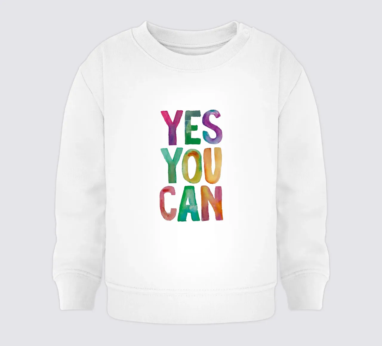 Yes You Can Rainbow Typography Design per le camere dei bambini felpa neonato da THE MOTIVATED TYPE