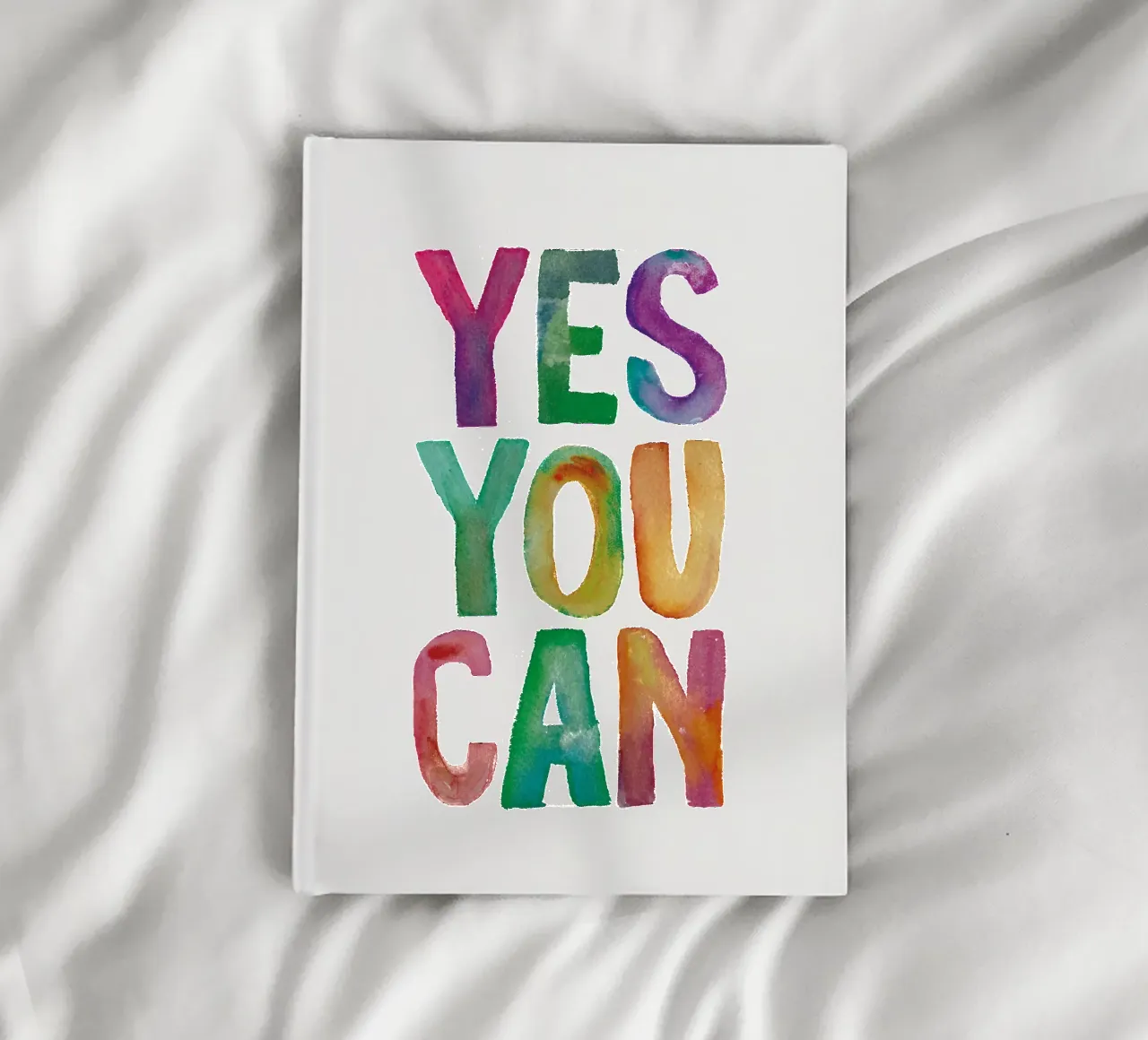 Yes You Can Rainbow Typography Design for Childrens Rooms notebook by THE MOTIVATED TYPE
