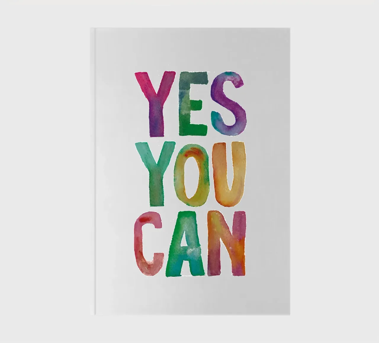 Yes You Can Rainbow Typography Design for Childrens Rooms notebook by THE MOTIVATED TYPE