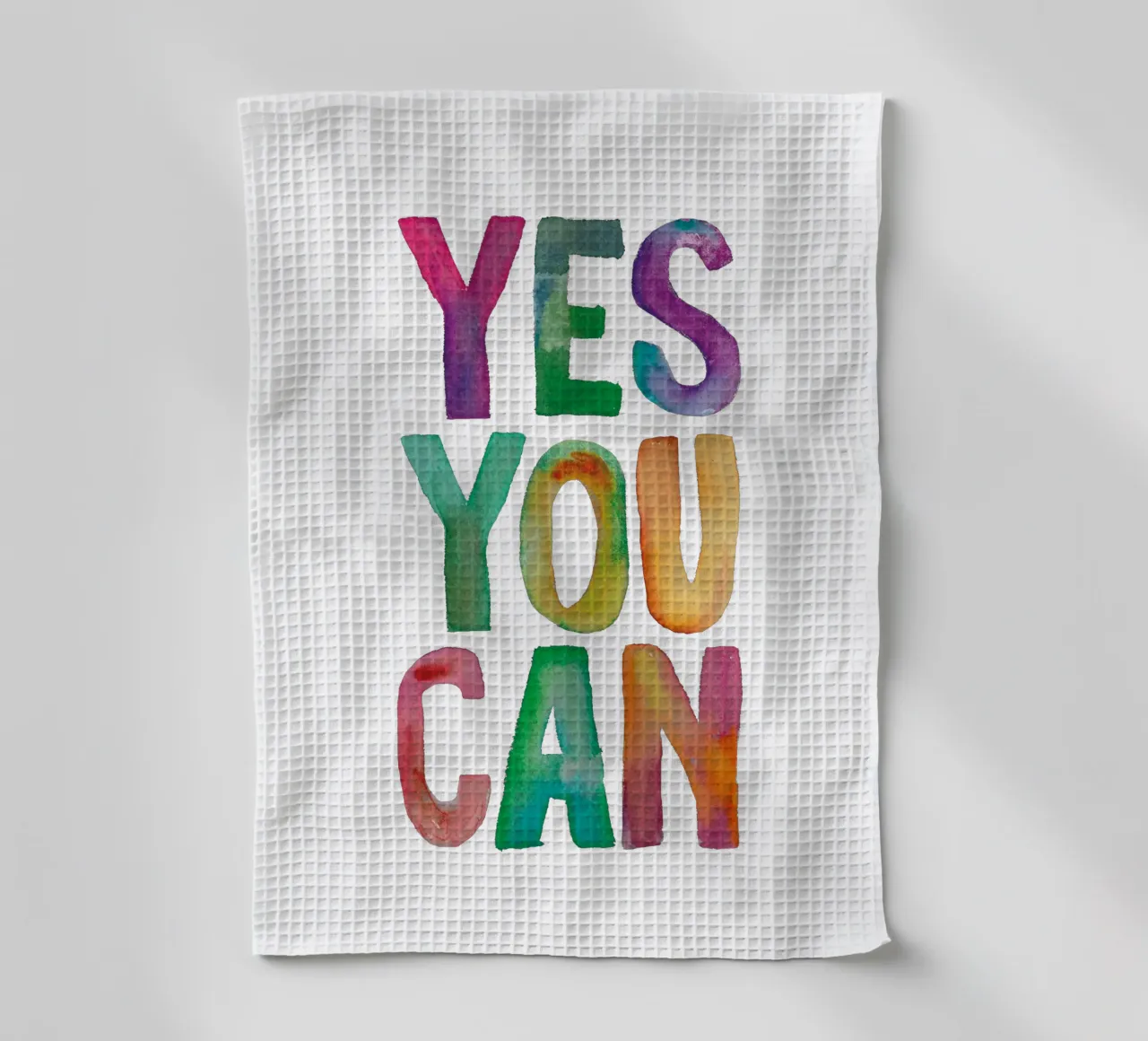 Yes You Can Rainbow Typography Design per le camere dei bambini canovaccio da cucina da THE MOTIVATED TYPE