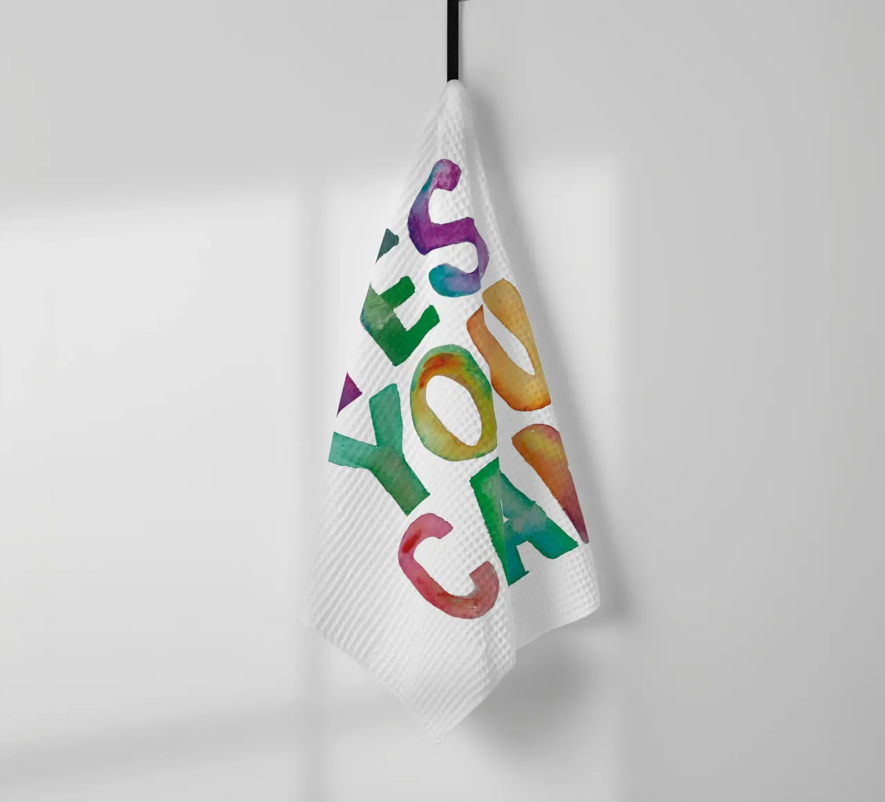Yes You Can Rainbow Typography Design per le camere dei bambini canovaccio da cucina da THE MOTIVATED TYPE