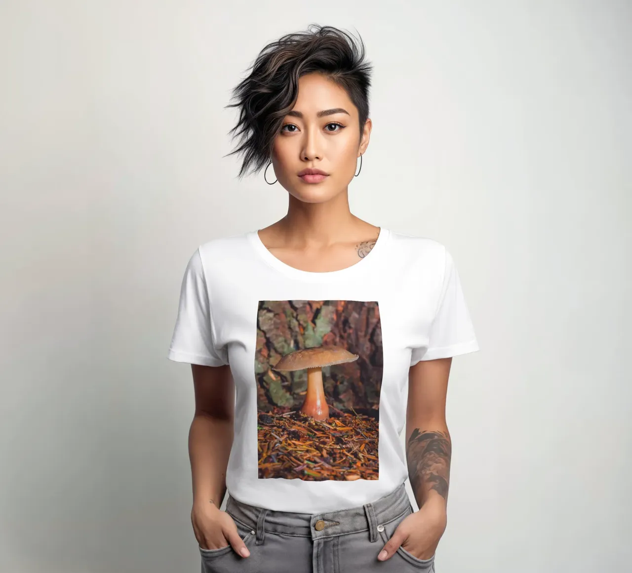 Champignon des bois t-shirt ajusté pour femmes de Dave Hare Photography