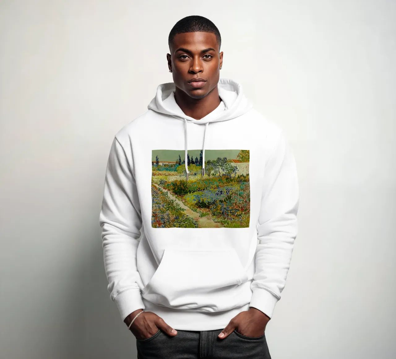 Vincent van Gogh - Giardino di Arles felpa con cappuccio da Timeless Artworks