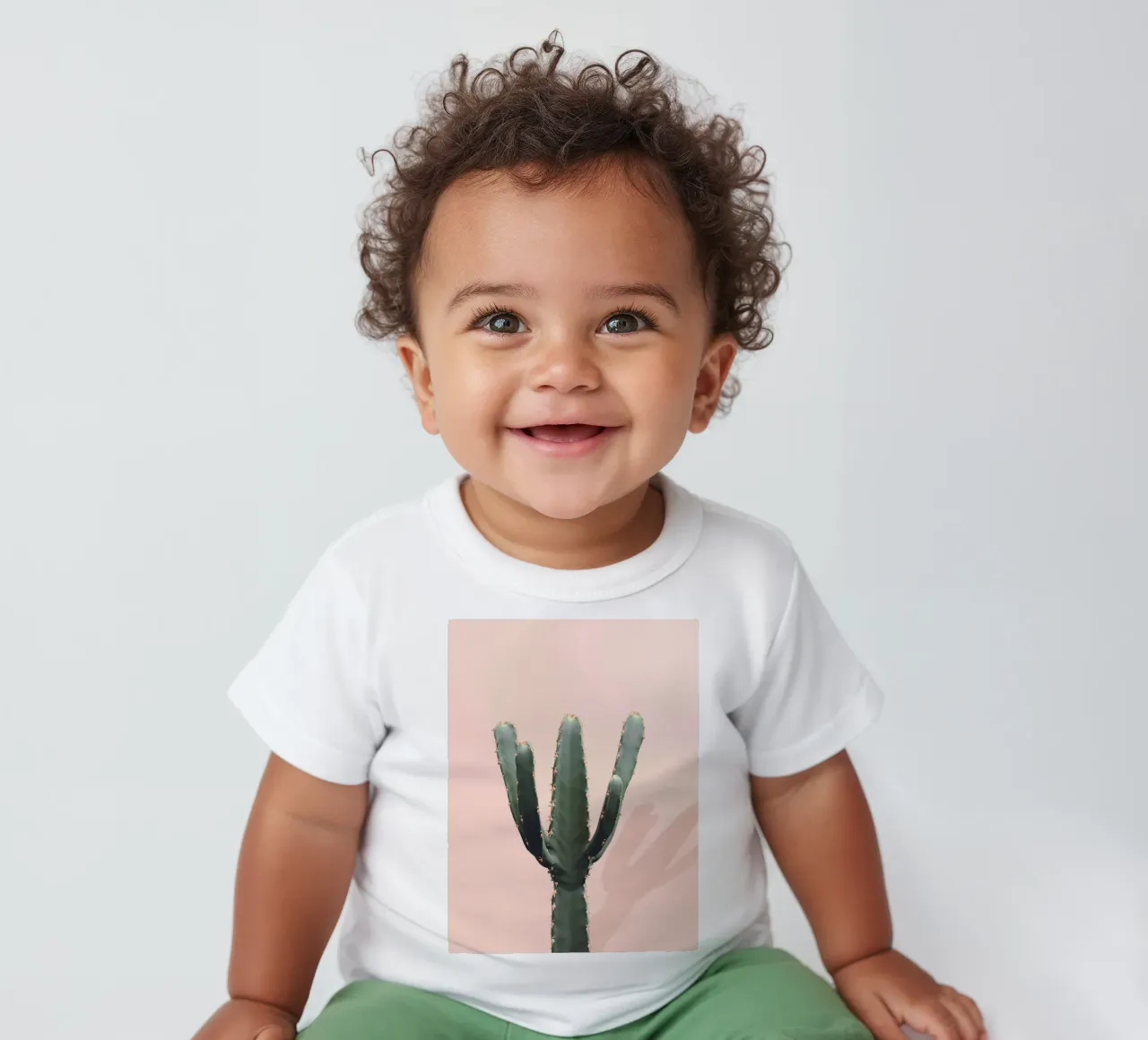Minimalist cactus - botanical elegance baby t-shirt by Whole©