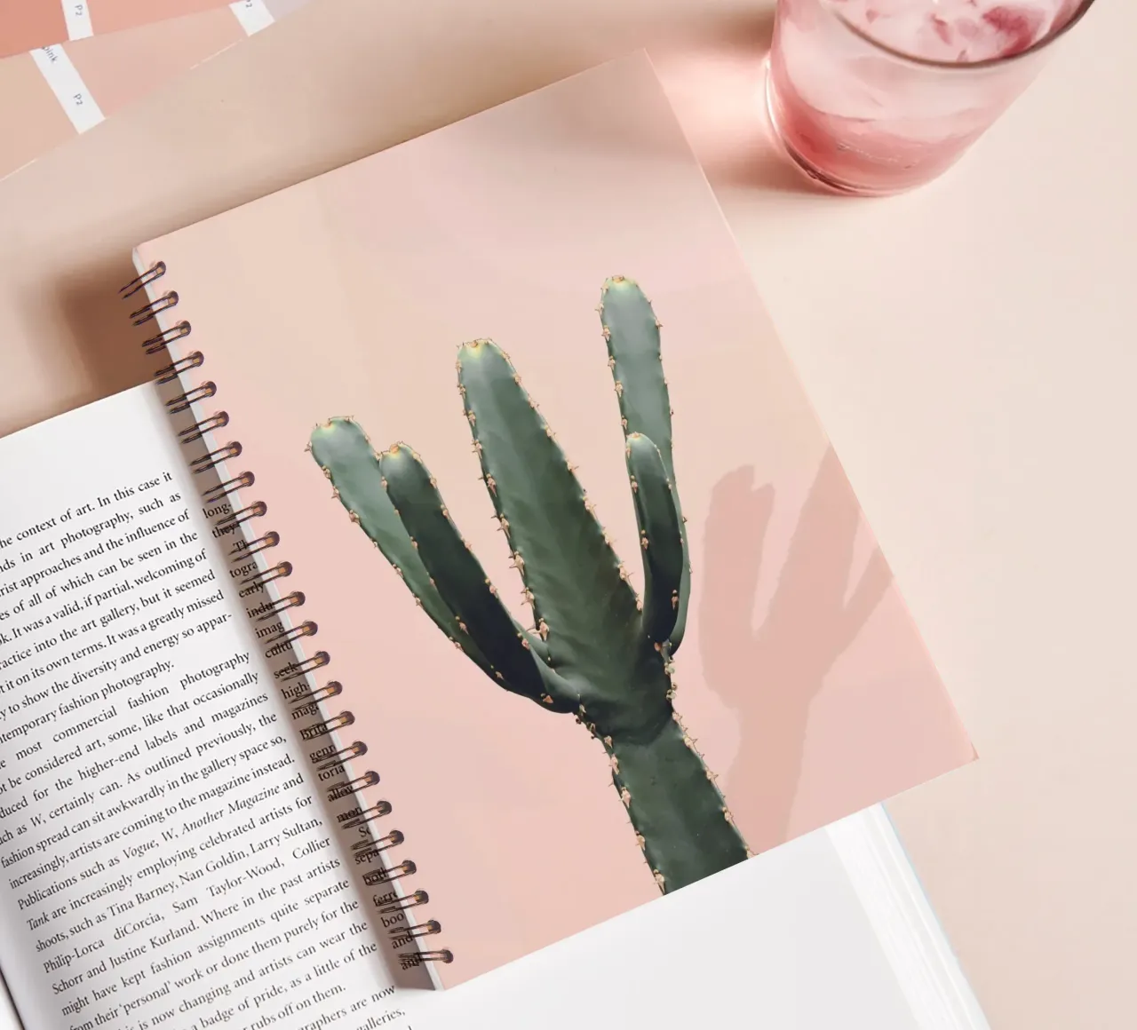 Minimalist cactus - botanical elegance spiral notebook by Whole©