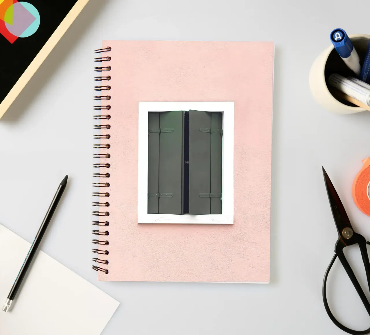 Simple window art - Mediterranean charm spiral notebook by Whole©