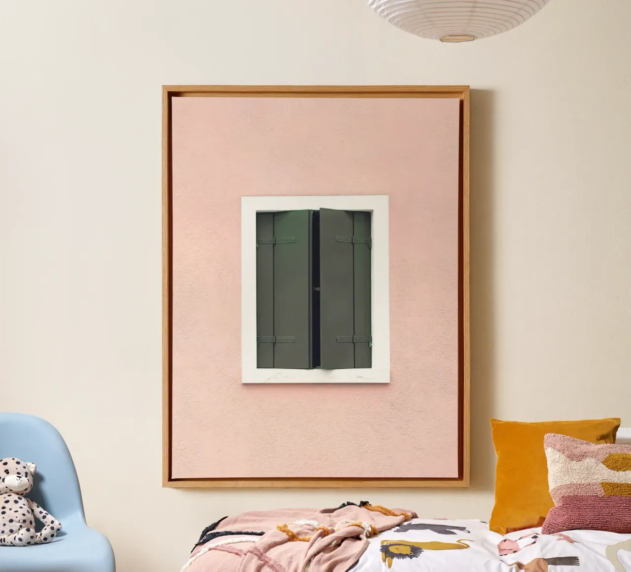 Simple window art - Mediterranean charm canvas with Floater frame by Whole©