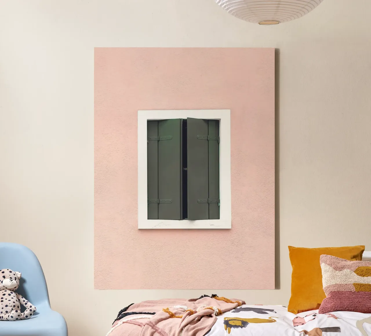 Simple window art - Mediterranean charm canvas with Floater frame by Whole©