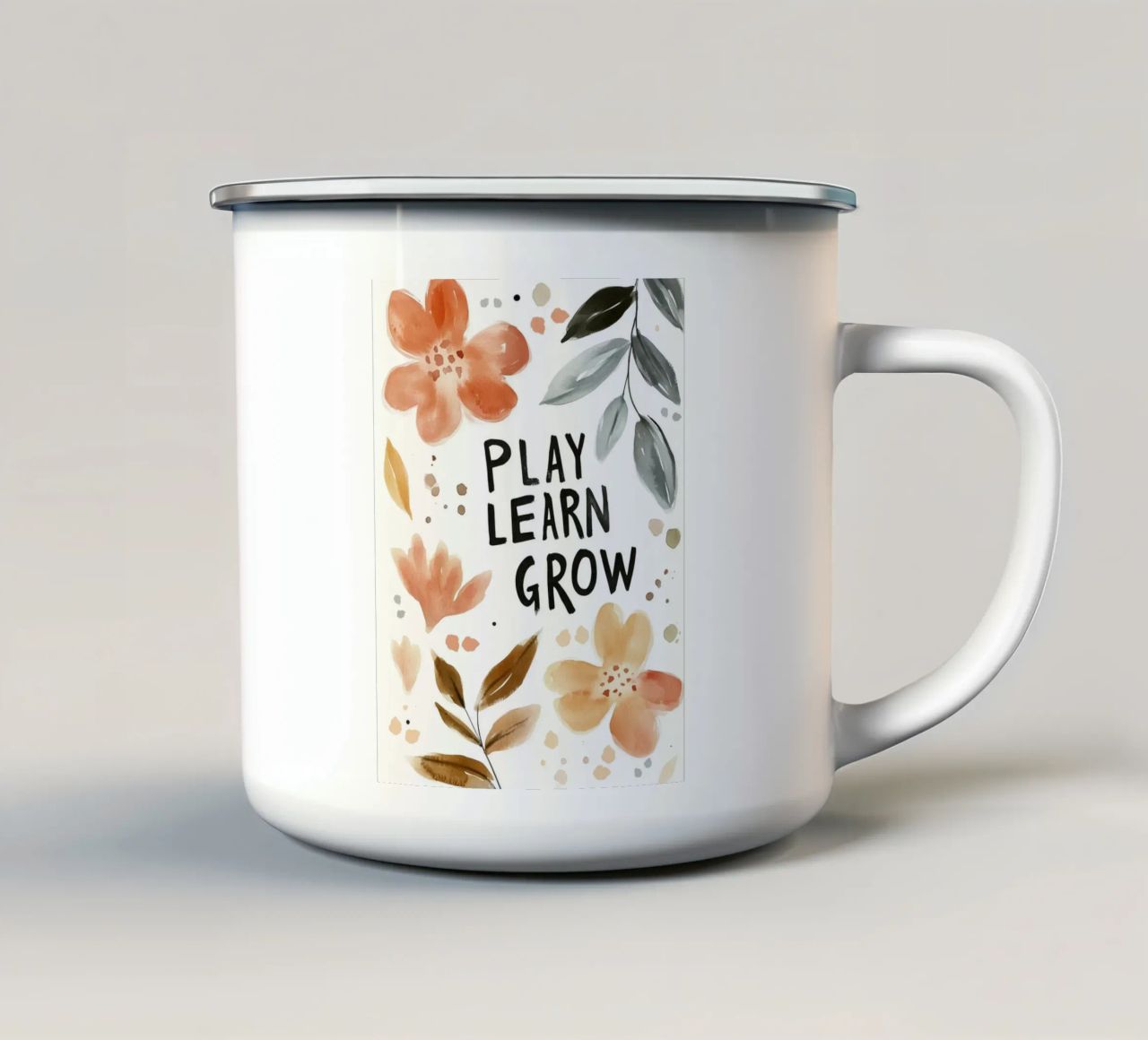 Play Learn Grow (Version 3) tazza in smalto da treechild