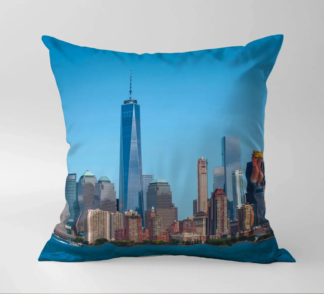 Manhattan skyline decorative cushion by Dave Hare Photography