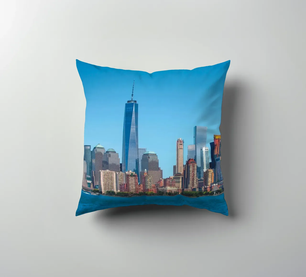 Manhattan skyline decorative cushion by Dave Hare Photography
