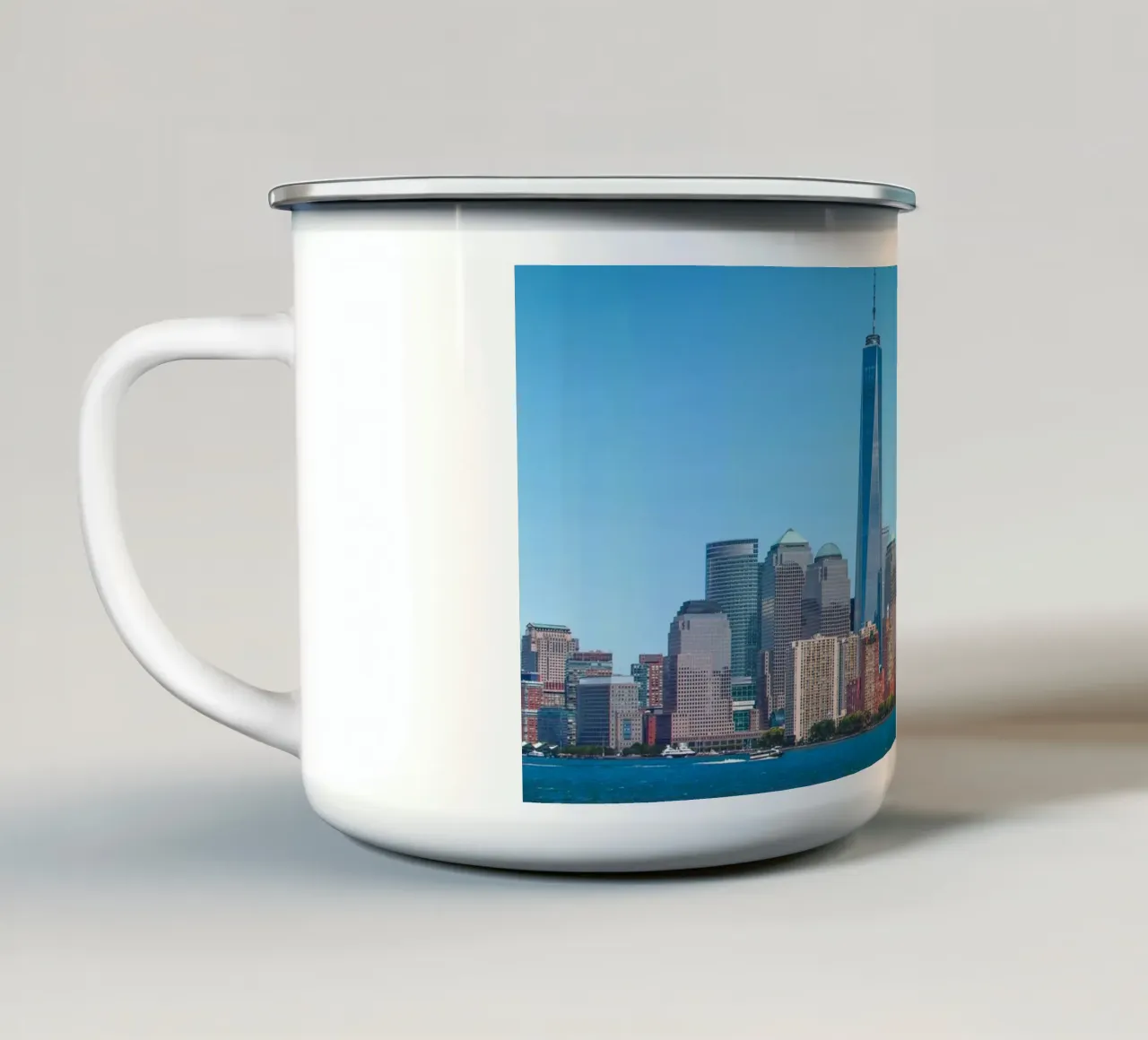 Lo skyline di Manhattan tazza in smalto da Dave Hare Photography