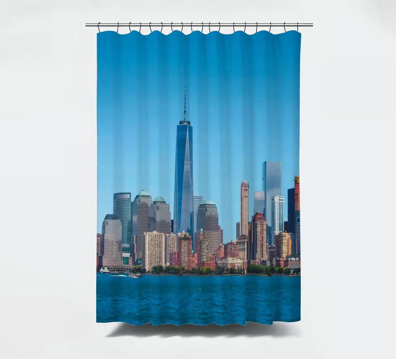 Skyline von Manhattan Duschvorhang von Dave Hare Photography