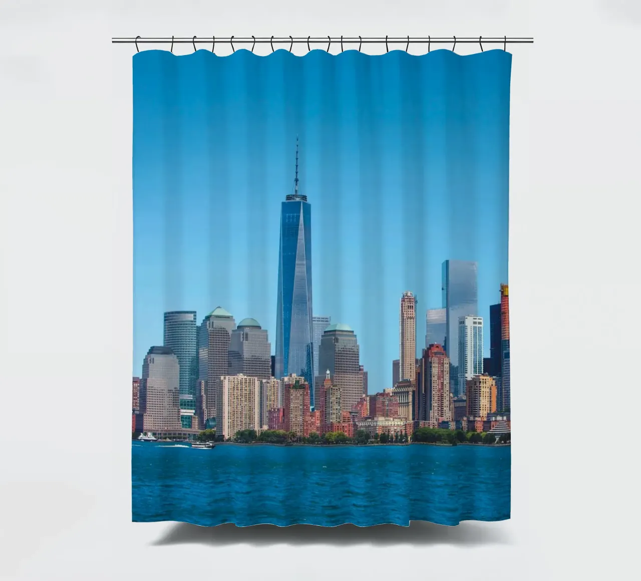 Skyline von Manhattan Duschvorhang von Dave Hare Photography