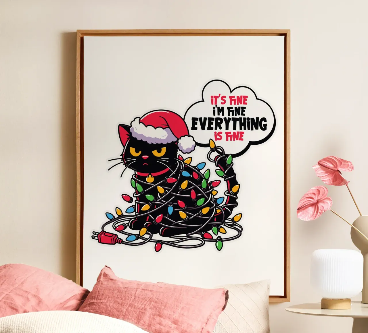 It's fine I'm fine everything is fine tela con Cornice a cassetta da edsonramosart
