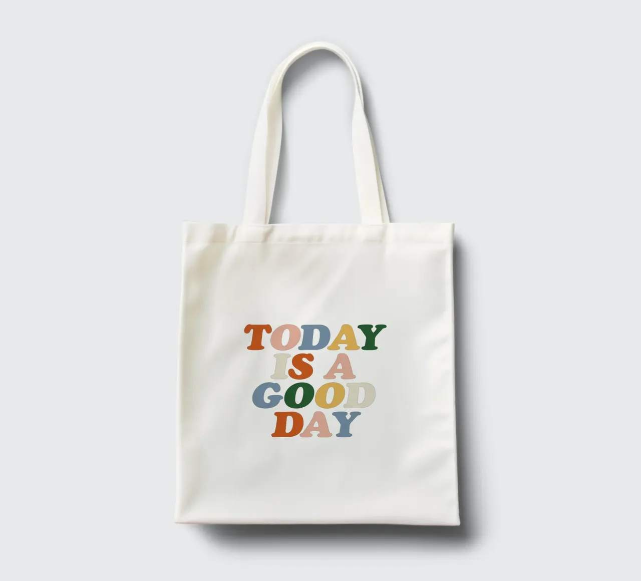 Today is a Good Day Retro Typografie Design on Black tote bag de THE MOTIVATED TYPE