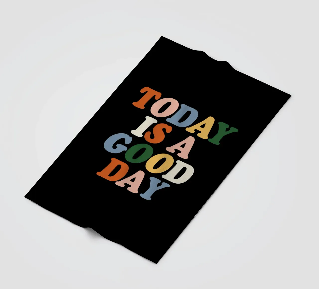 Today is a Good Day Retro Typografie Design on Black fleece blanket by THE MOTIVATED TYPE