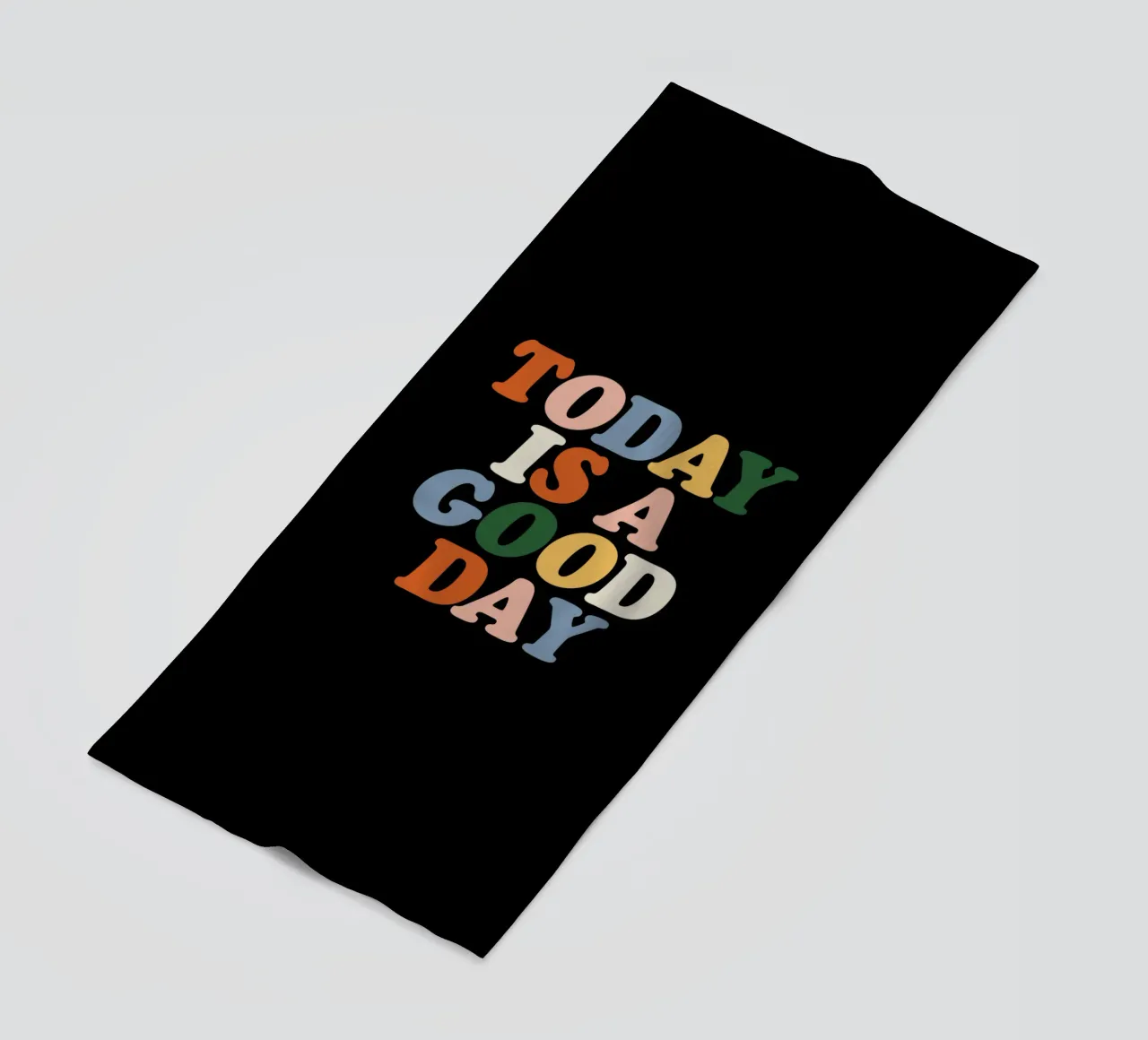 Oggi è un buon giorno Retro Typografie Design su nero telo mare da THE MOTIVATED TYPE