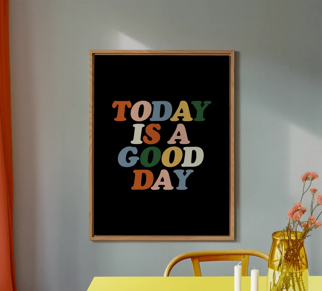 Today is a Good Day Retro Typografie Design on Black forex plate by THE MOTIVATED TYPE