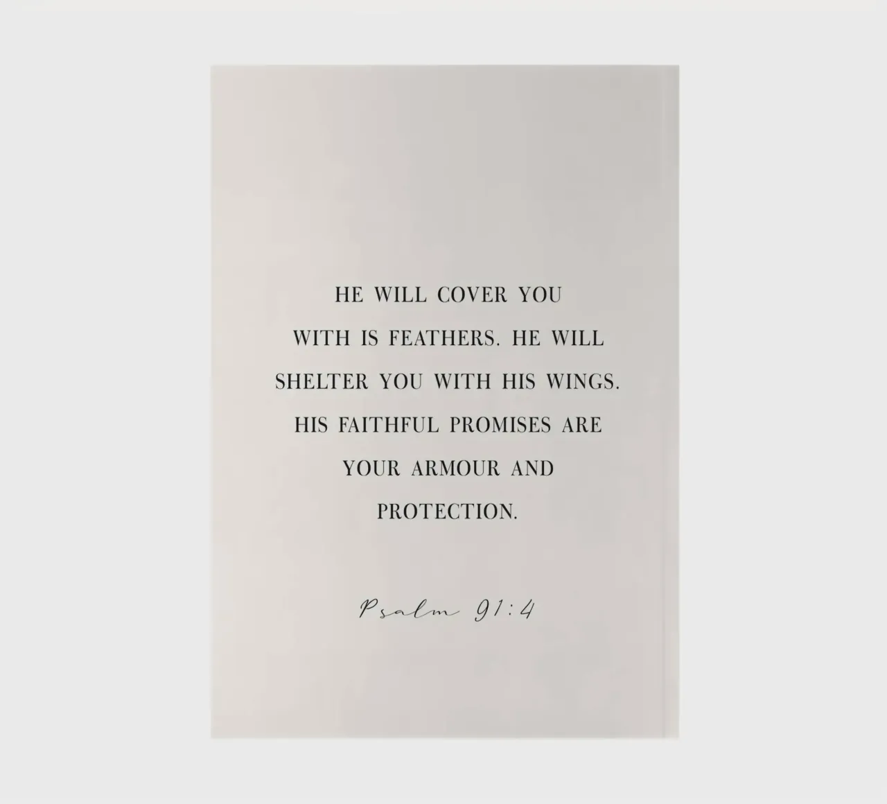 Psalm 91:4 quote notebook by Paigaam Studio