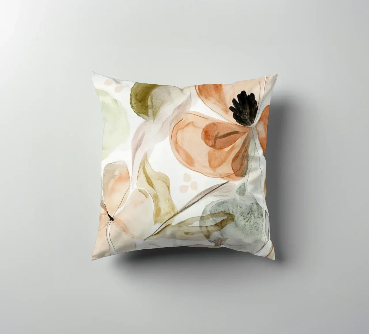 Earthy Bloom No 6 decorative cushion by treechild