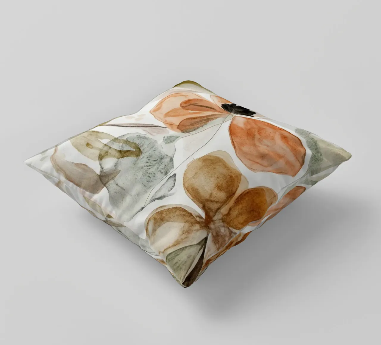 Earthy Bloom No 6 decorative cushion by treechild