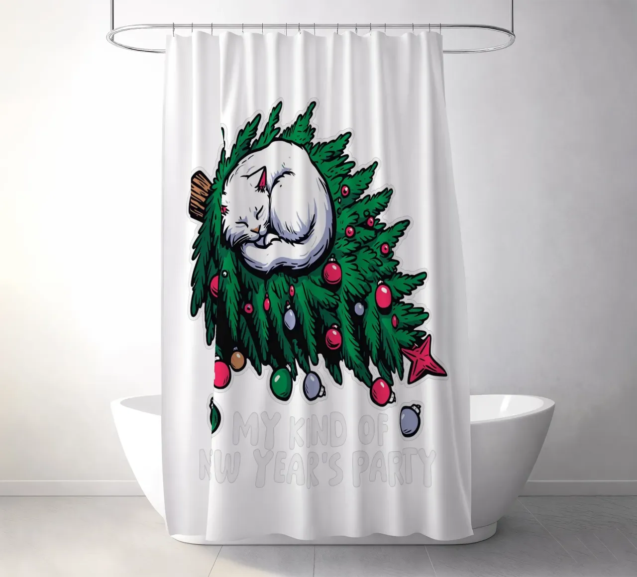 My kind of New Year's party shower curtain by edsonramosart