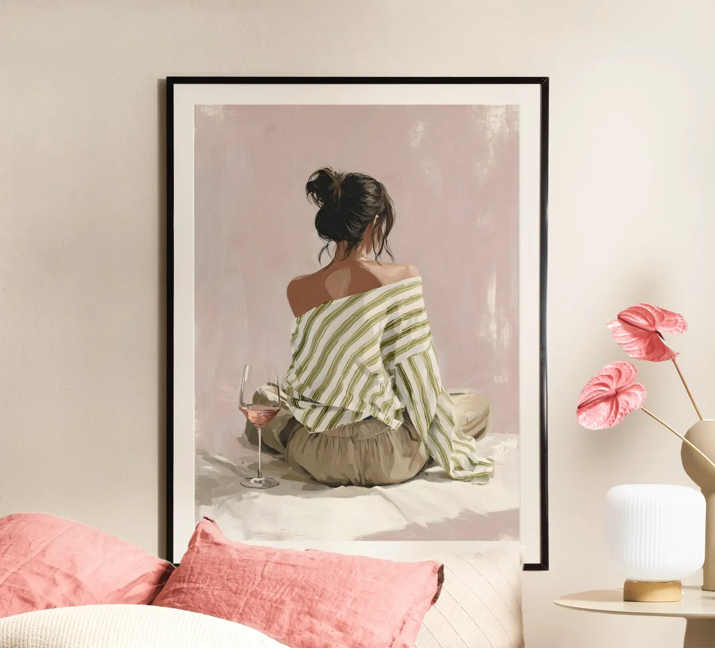 Blush Wine Reflection poster van lieblu