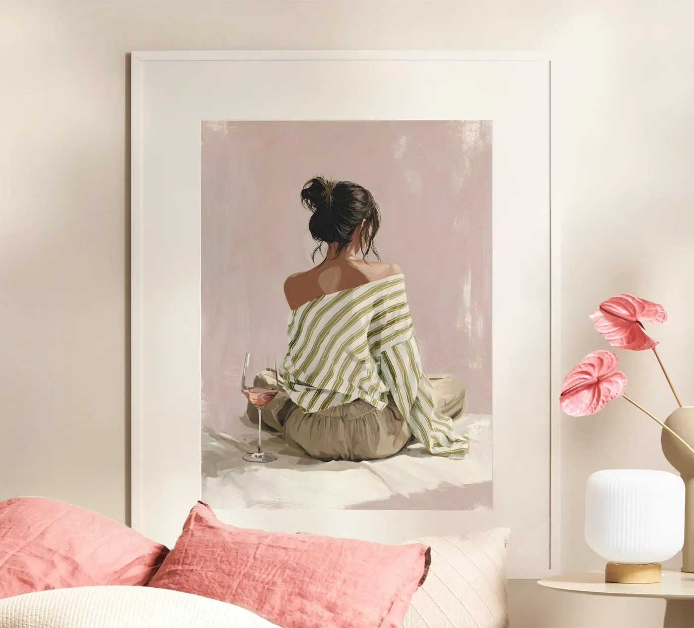 Blush Wine Reflection poster van lieblu