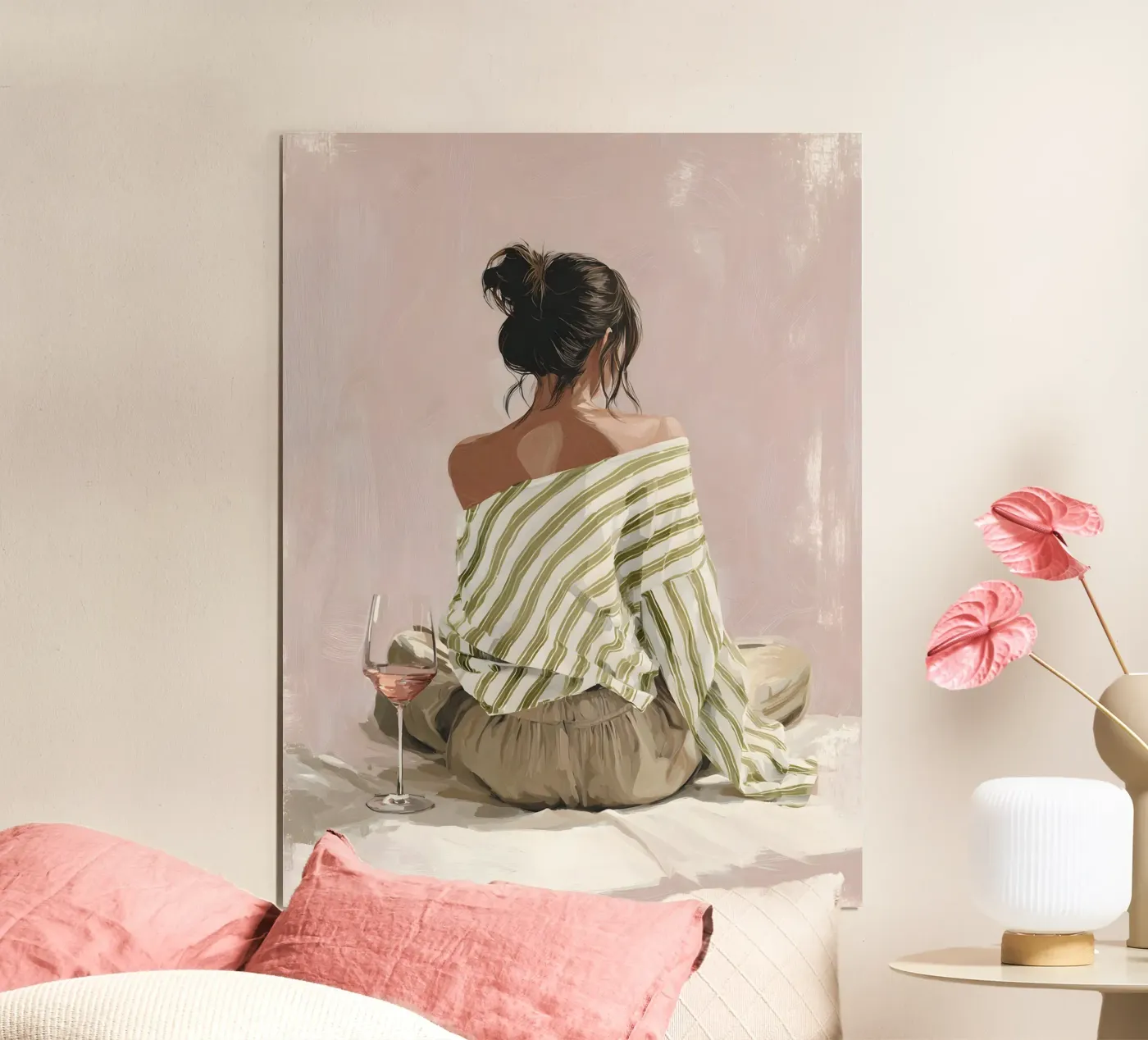 Blush Wine Reflection poster van lieblu