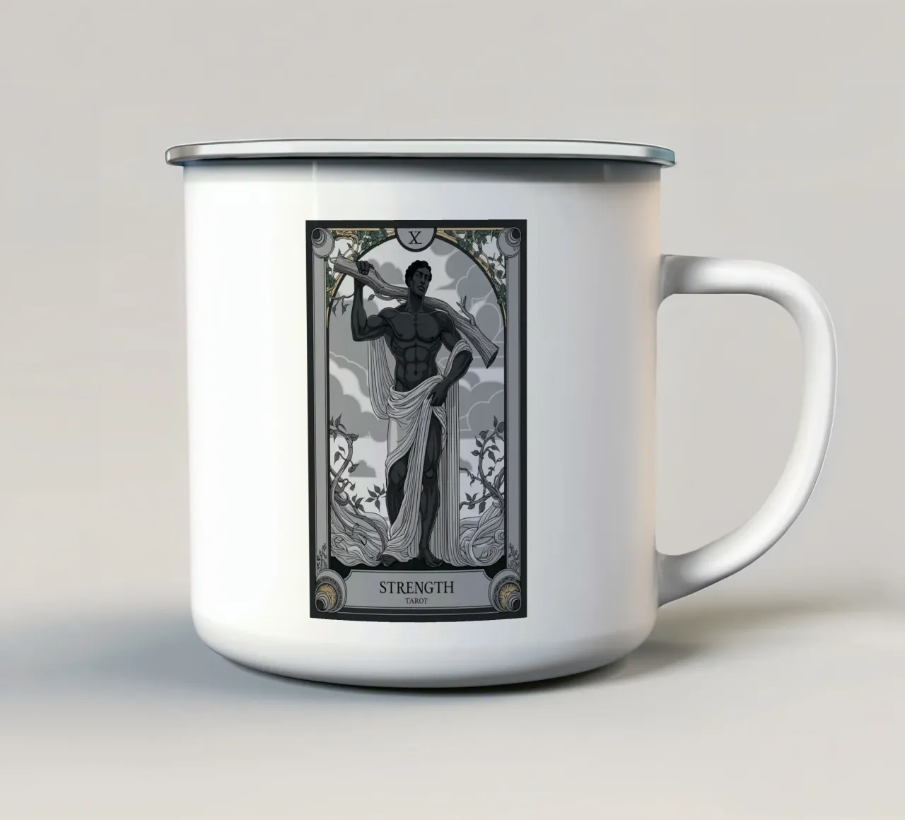 La forza: Abbracciare il potere interiore tazza in smalto da Mystique & Muse