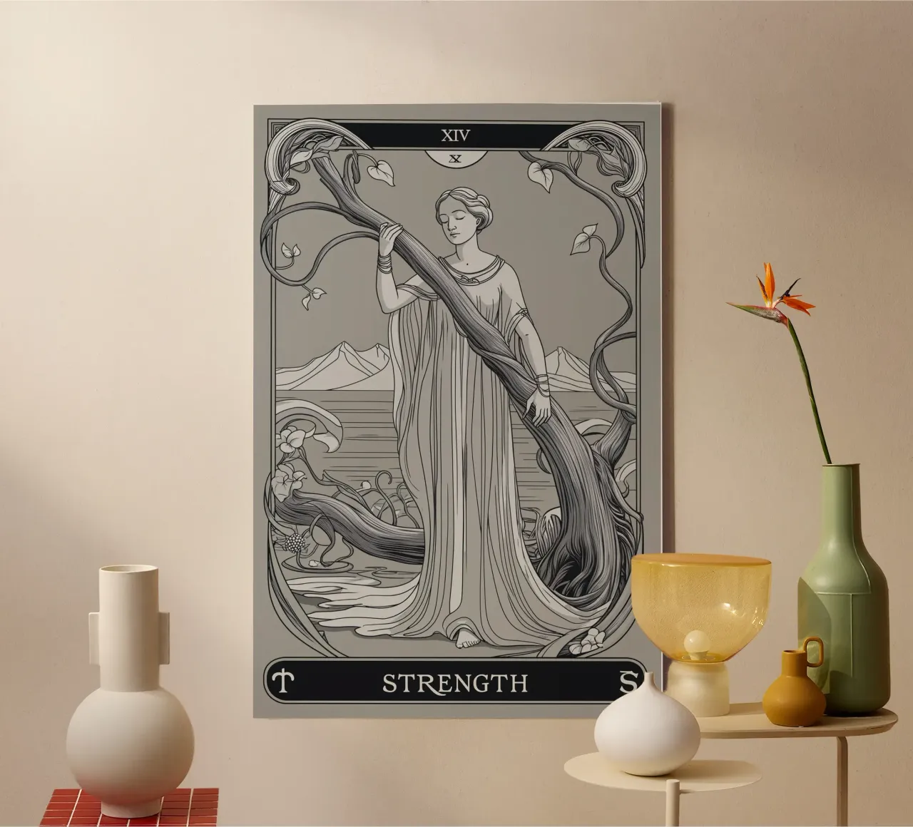 Strength: The Power Within canvas with Floater frame by Mystique & Muse
