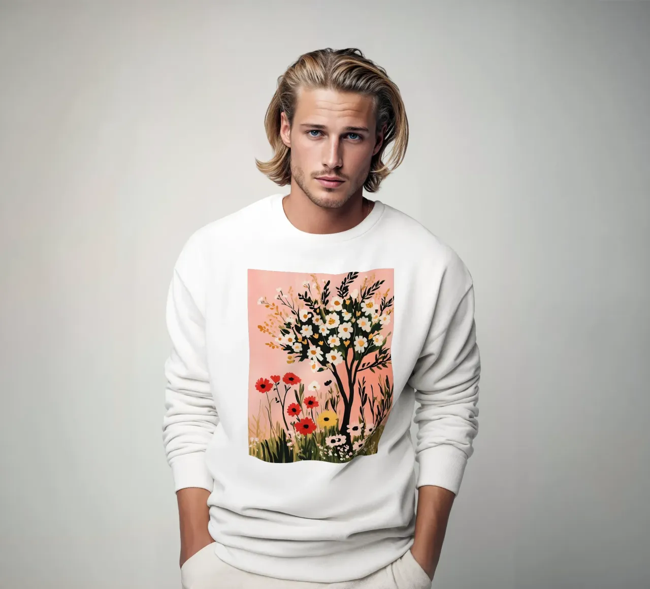 Fiori selvatici di campo e alberi felpa da IamHomeStudio