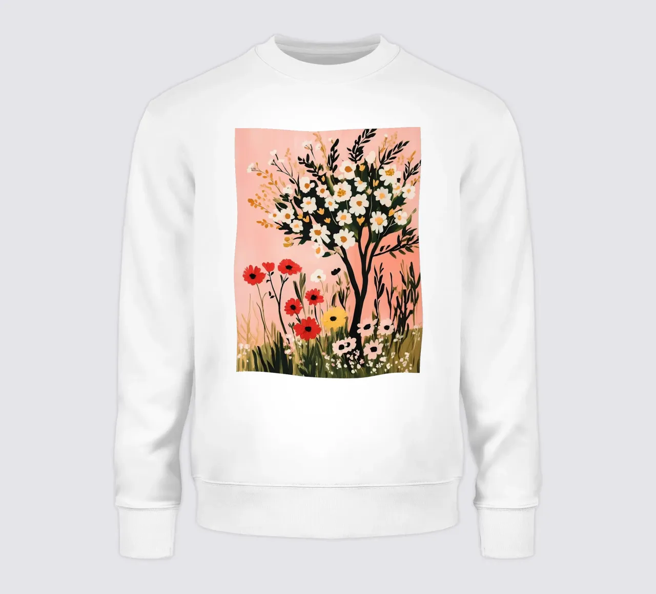 Fiori selvatici di campo e alberi felpa da IamHomeStudio