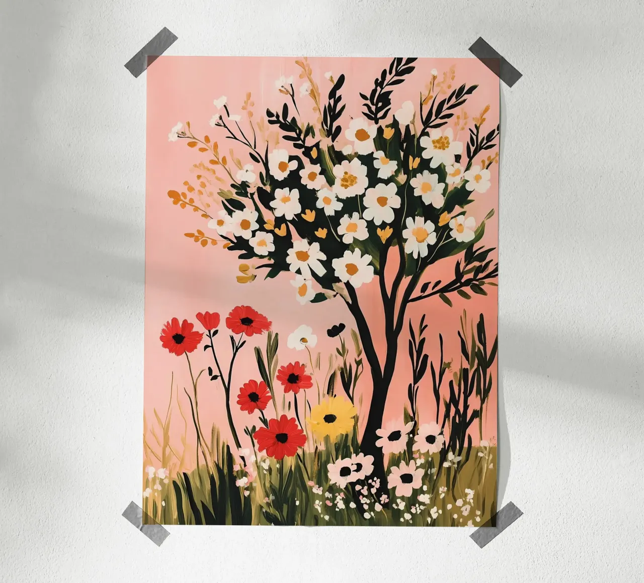 Fiori selvatici di campo e alberi poster da IamHomeStudio