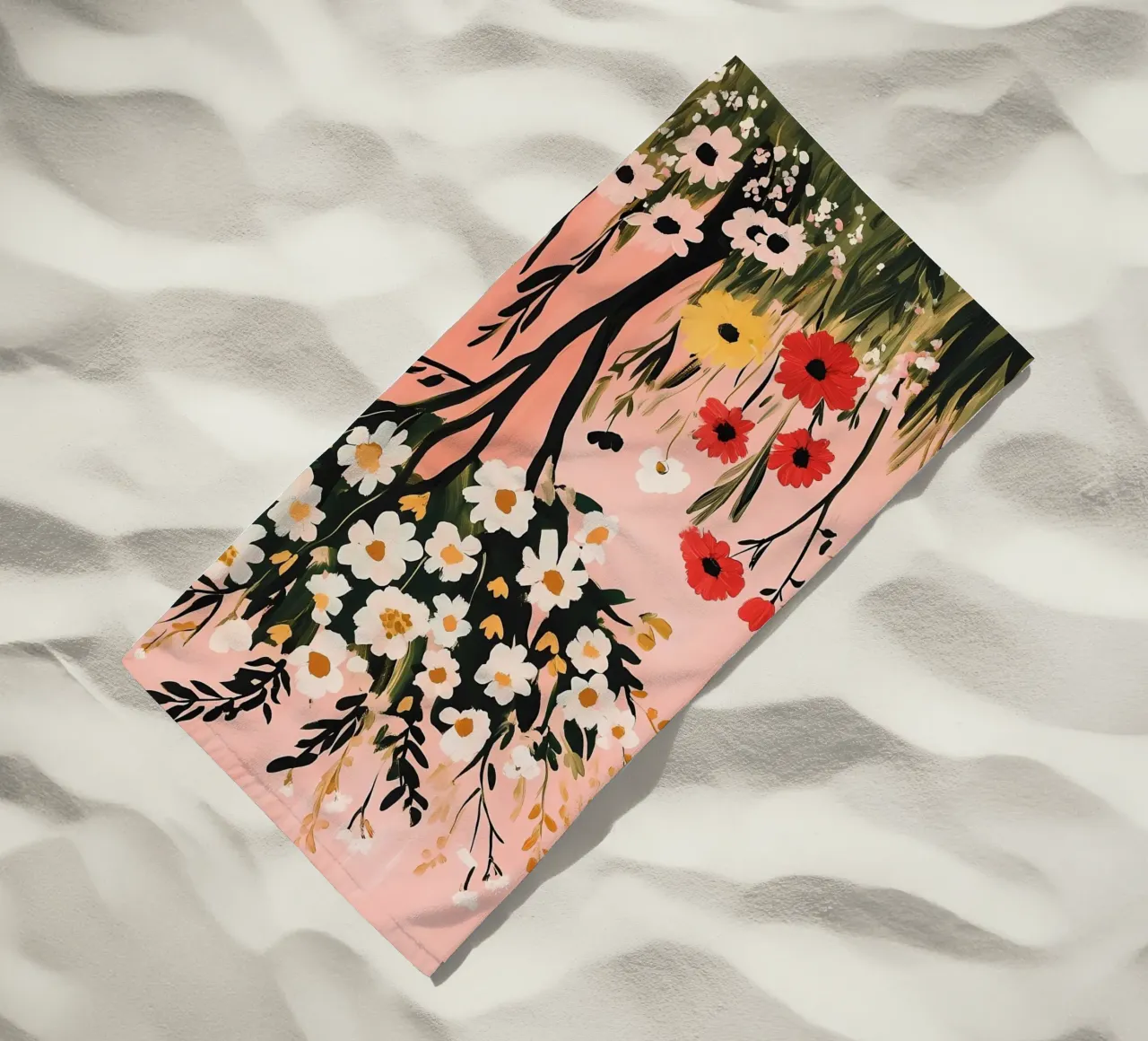 Fiori selvatici di campo e alberi telo mare da IamHomeStudio