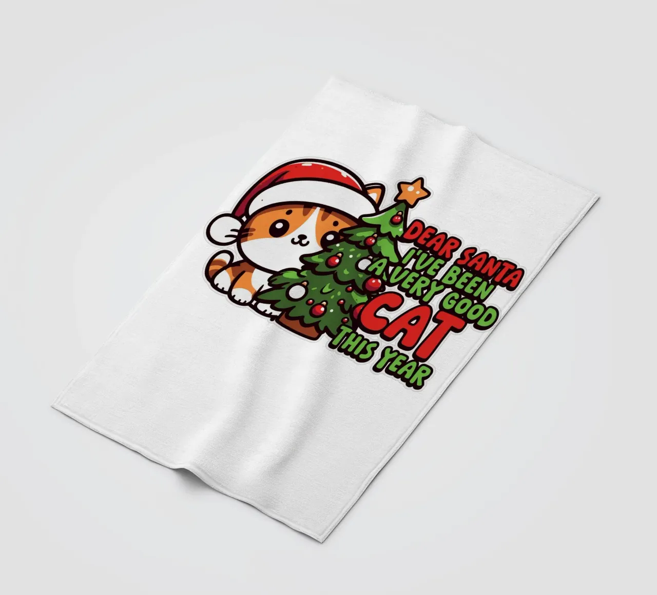 Dear Santa, I've been a very good cat this year. coperta in pile da edsonramosart